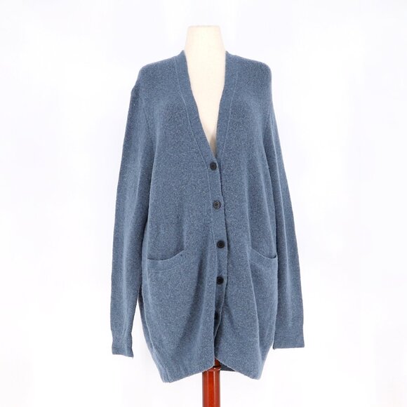 NWT J.CREW Stretch Bouclé Cardigan Sweater in Heather Lagoon Blue Boucle Size XL - Picture 2 of 10